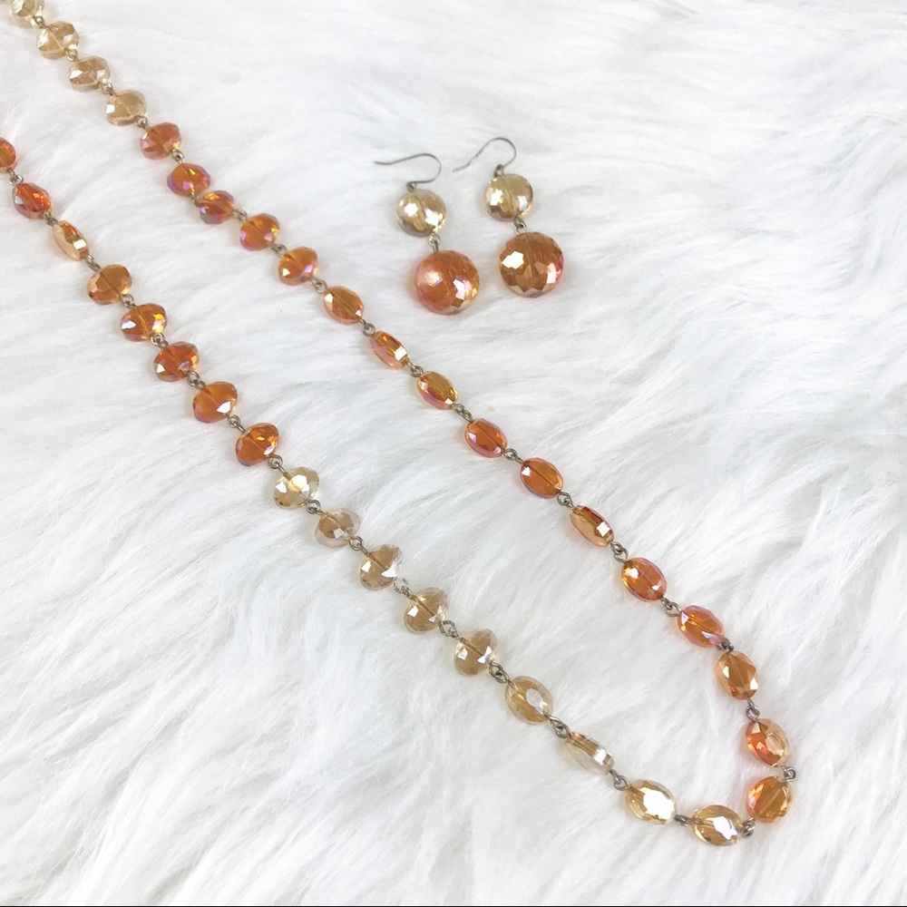 [Kenneth Cole] Orange Ombré Beaded Necklace Set